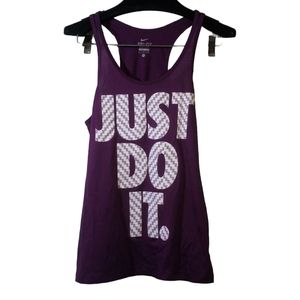 Nike DriFit Tank Top Women's S Racer Back Just Do It Purple Chevron Lightweight